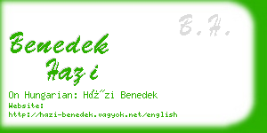 benedek hazi business card